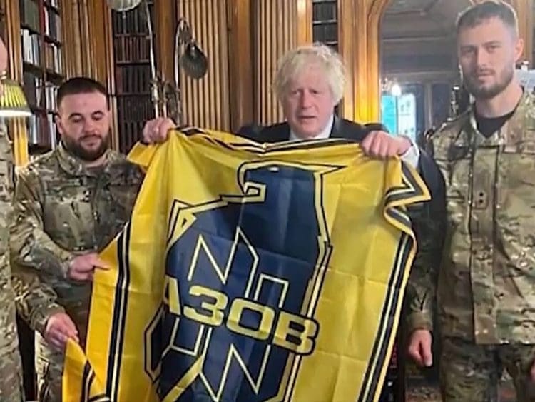 Boris Johnson Azov brigade parliament Ukraine